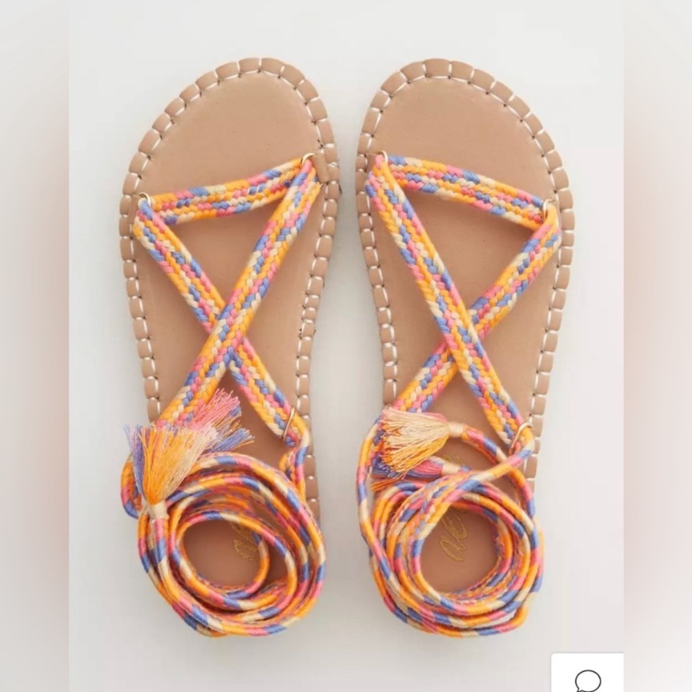 Aerie Multicolor Braided platform Sandals NWOT